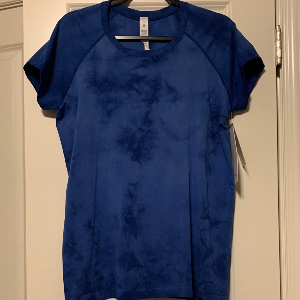 Lululemon Athletica Blue Tie-Dye Swiftly Short Sleeve Tee, Sz 14, NWT